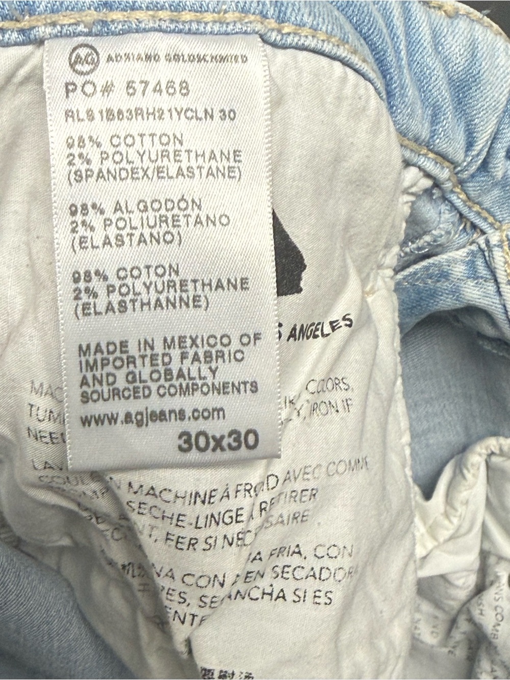 Ag Adriano Goldschmied Light Blue Denim Jeans - Picture 10 of 10